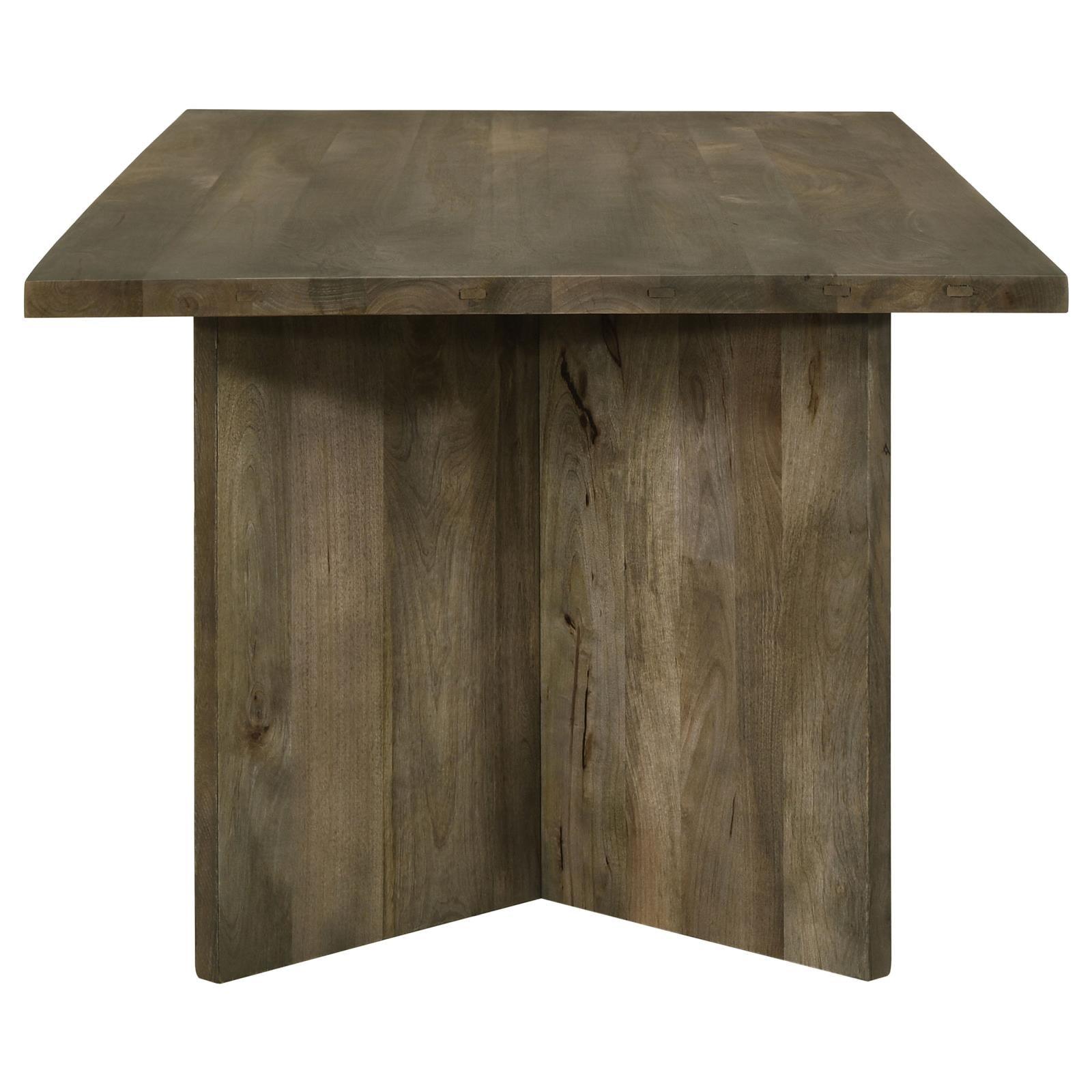 Tyler dining table brown mango wood showing sharp true square edge