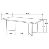Top view of Tyler rectangular mango wood dining table