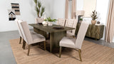 Tyler dining table brown mango wood with modern architectural legs