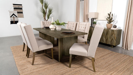 Tyler dining table brown mango wood with modern architectural legs