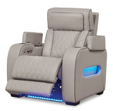 Loveseat with power reclining feature open angled side