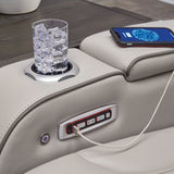 Console with USB and wireless charging ports