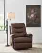 Ulsa Dark Brown Top Grain Leather Swivel Recliner from Decor Furniture