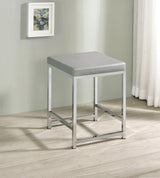 Umbridge vanity stool angled view highlighting padded leatherette seat