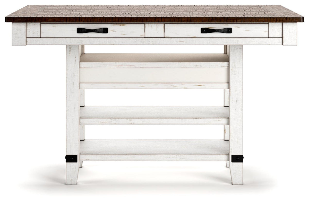 Seven-bottle wine rack integrated in Valebeck dining table base