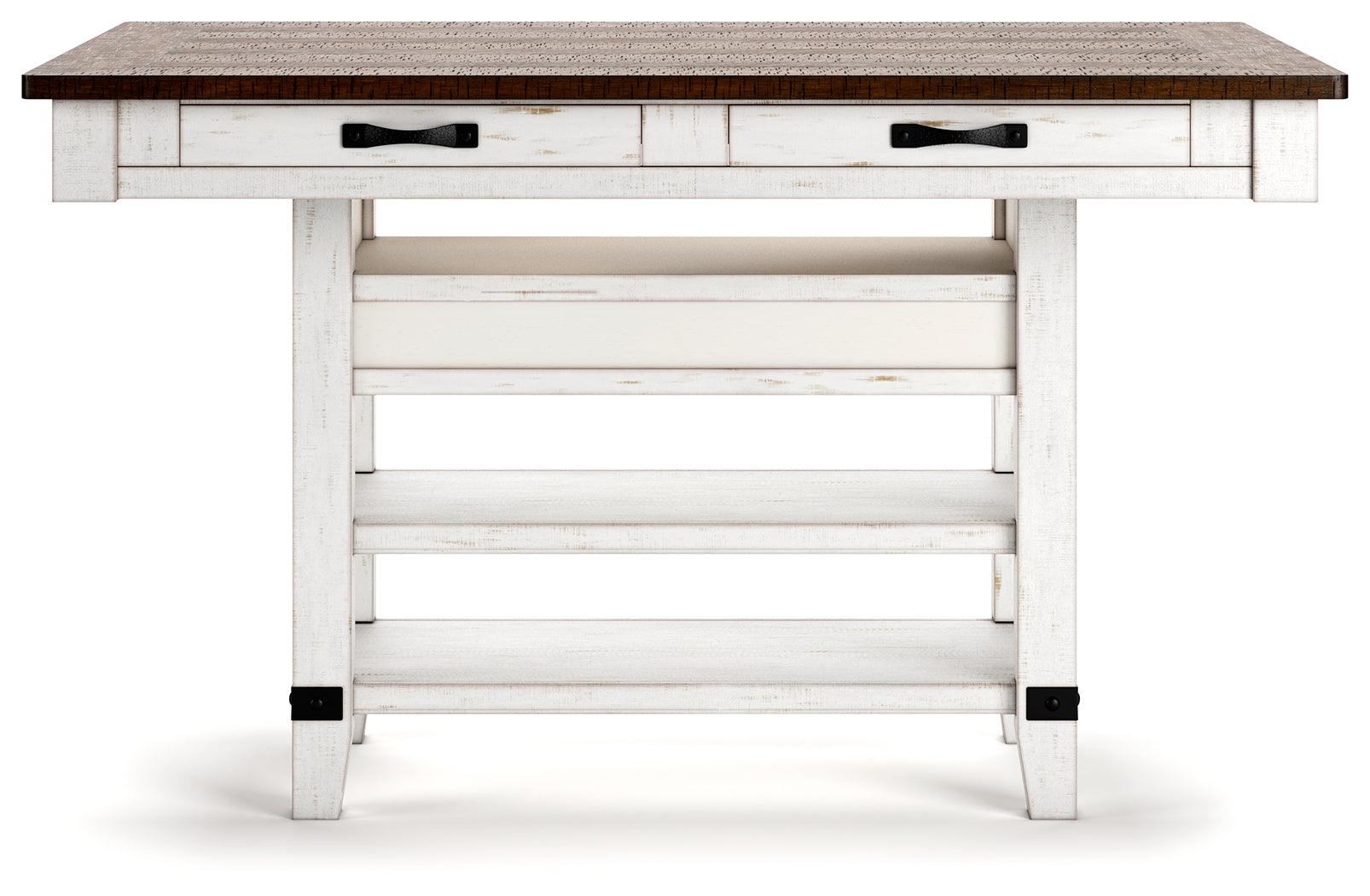 Seven-bottle wine rack integrated in Valebeck dining table base