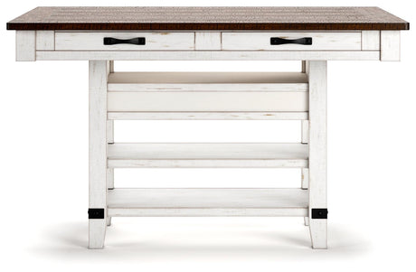 Seven-bottle wine rack integrated in Valebeck dining table base