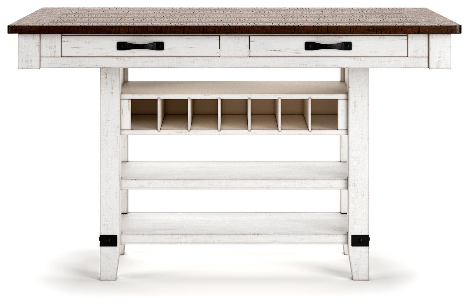 Valebeck table sturdy post and bracket base design detail