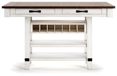 Valebeck table sturdy post and bracket base design detail