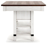 Full view of Valebeck counter height table in dining room setting