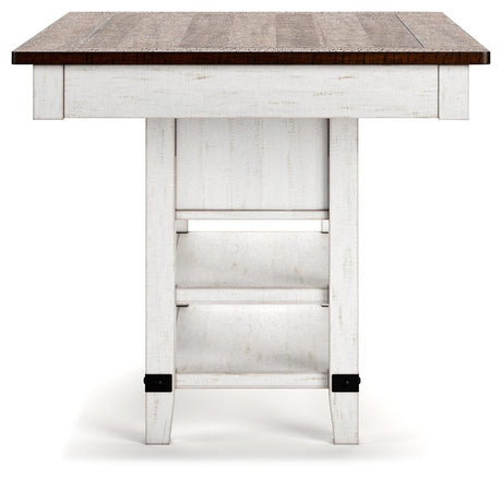 Full view of Valebeck counter height table in dining room setting