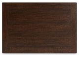 Open shelves under Valebeck dining table base for display