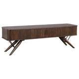 Side angle of Valna walnut TV stand