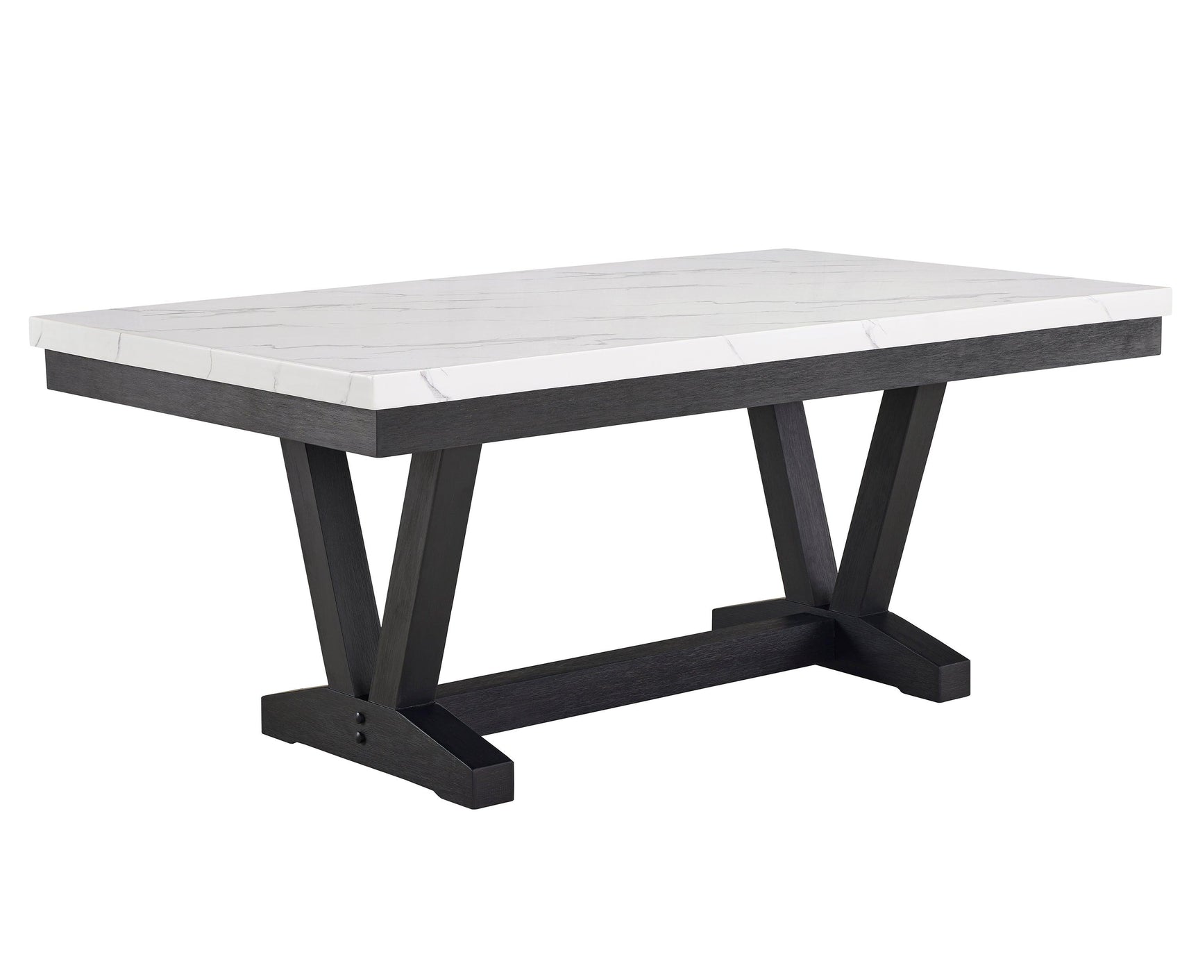Room view of dining table with 6 side chairs