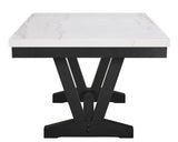 Varley Vance set with white marble table and fabric seating main perspective