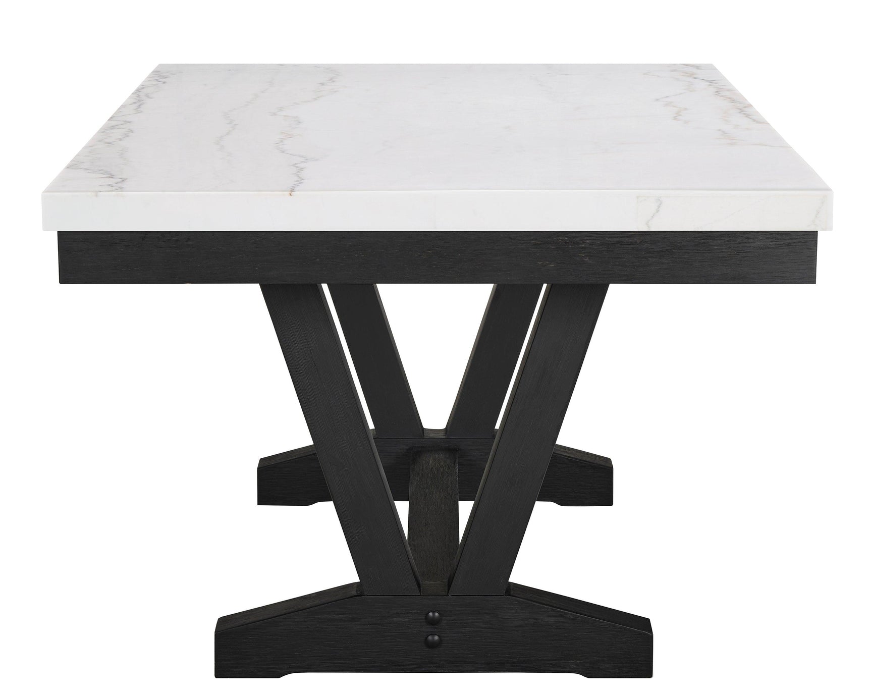 Varley Vance set with white marble table and fabric seating main perspective