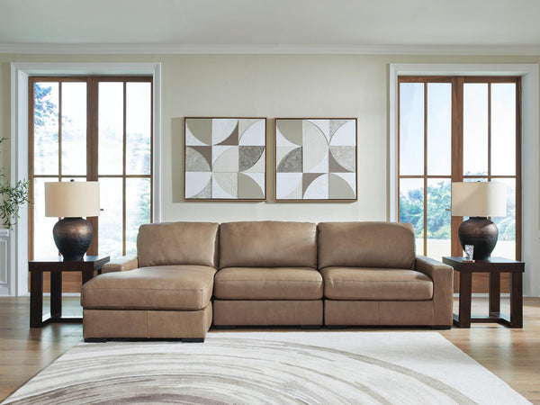 Veronella Sahara Leather 3-Piece Sectional with Chaise - image 1
