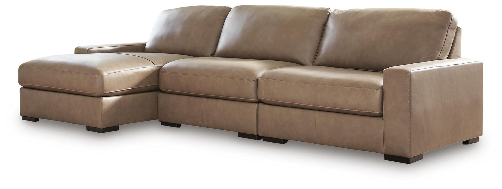 Veronella Sahara Leather 3-Piece Sectional with Chaise - image 2