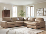 Veronella Sahara Leather 5-Piece Sectional with Chaise - image 1