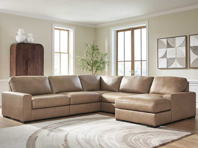 Veronella Sahara Leather 5-Piece Sectional with Chaise - image 1
