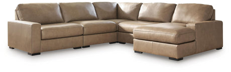 Veronella Sahara Leather 5-Piece Sectional with Chaise - image 2