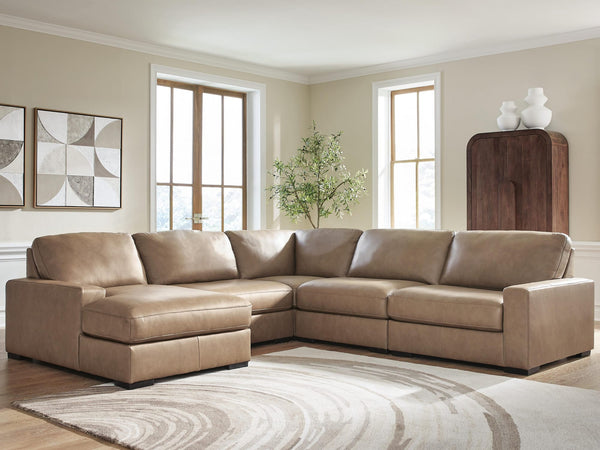 Veronella Sahara Leather 5-Piece Sectional with Chaise from Decor Furniture