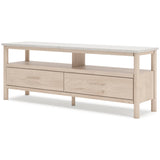 W2615-68 TV Stand angled view highlighting round post legs