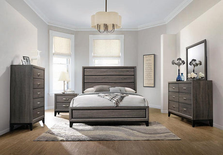 Watson Grey Oak panel bed front view