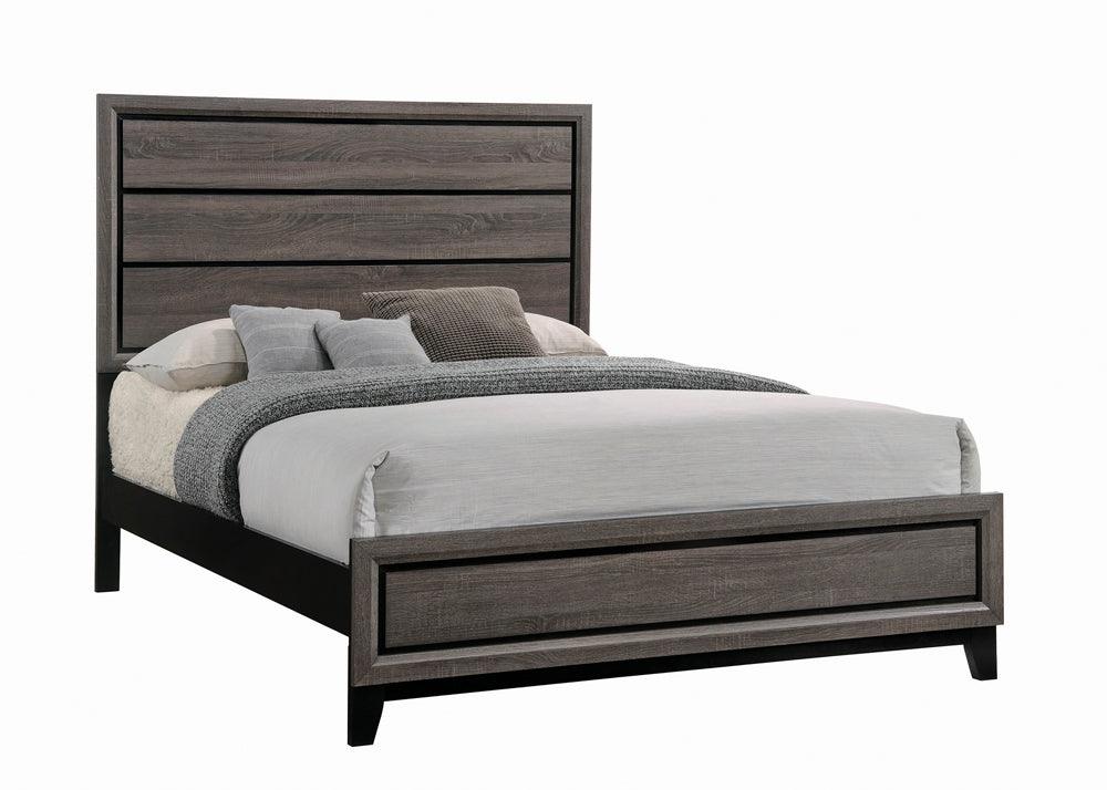 Side angle of Watson Grey Oak panel bed