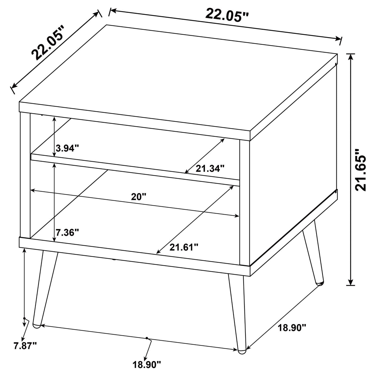 Welsh Square Wood End Table near sofa with lamp