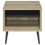 Close-up of shelf and wood grain on Welsh Square End Table
