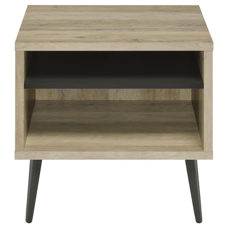 Close-up of shelf and wood grain on Welsh Square End Table