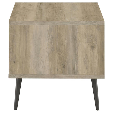 Detail of tapered leg design on Welsh Square Wood End Table