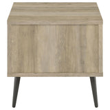 Back view of Welsh Square Wood End Table showing construction