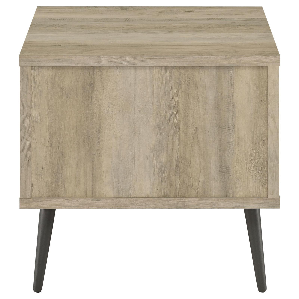 Back view of Welsh Square Wood End Table showing construction