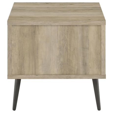 Back view of Welsh Square Wood End Table showing construction