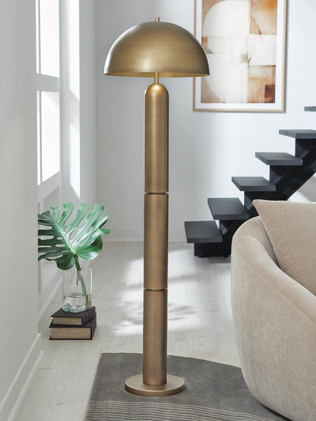 Wendfield Antique Gold Finish Floor Lamp from Decor Furniture