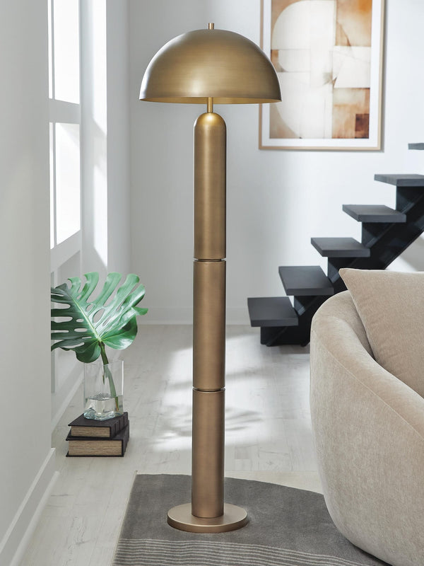 Wendfield Antique Gold Finish Floor Lamp from Decor Furniture