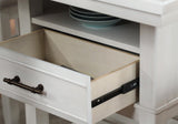Main view of complete Wendy White farmhouse dining set