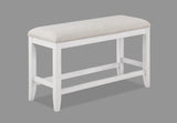 Side view of Wendy White farmhouse rectangular counter height dining table