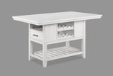 Main view of Wendy White farmhouse dining set with bench