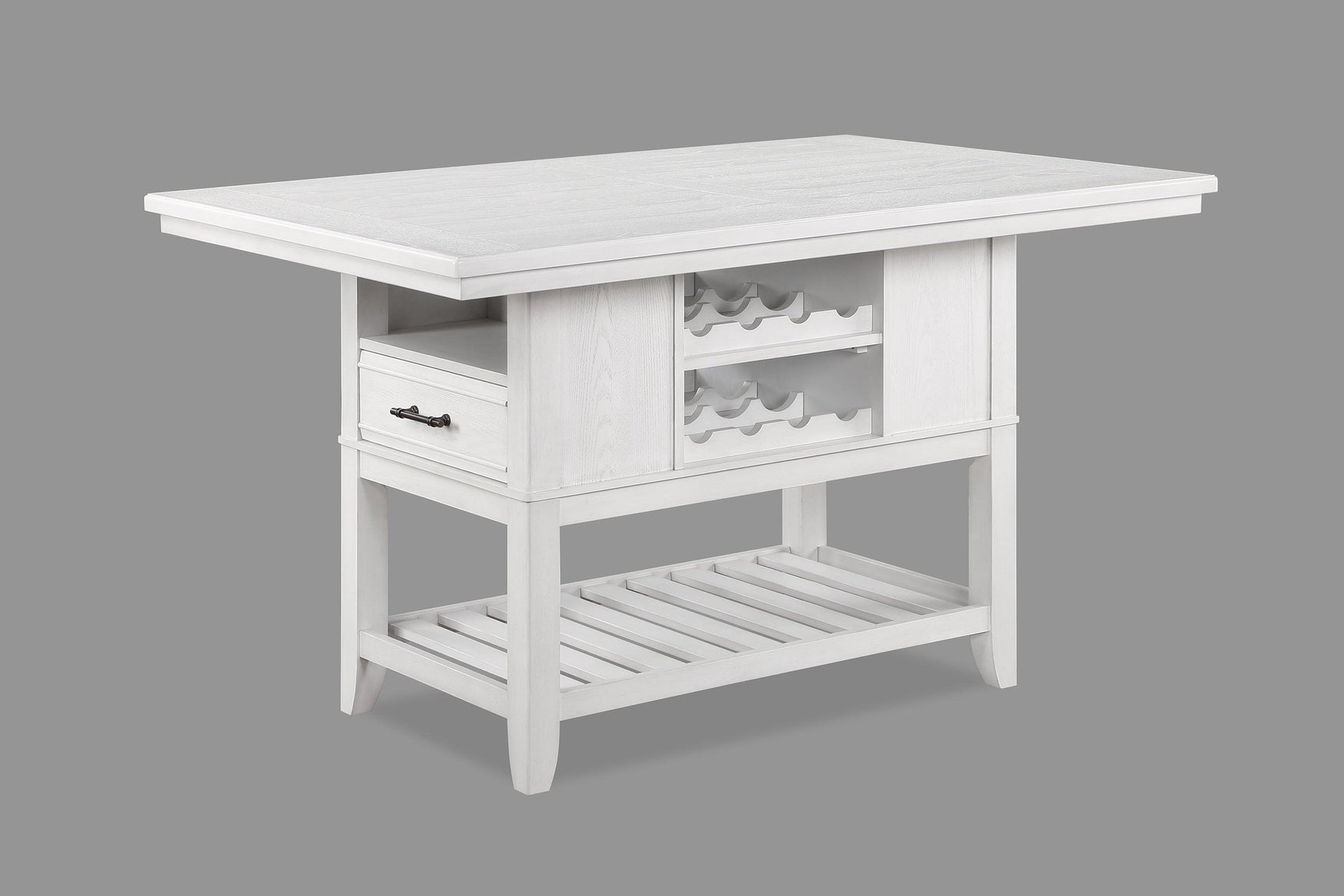 Main view of Wendy White farmhouse dining set with bench