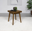Close-up of diamond parquet ash veneer top with walnut finish