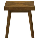 Side view of Westerly square end table showing true square edge