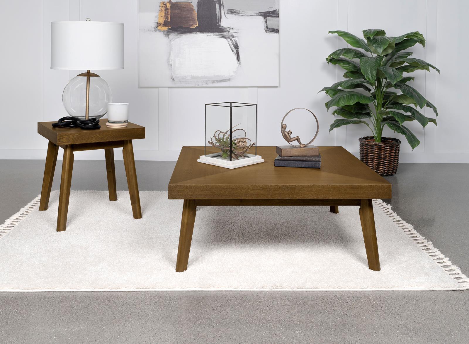 Westerly wood end table assembled showing full profile