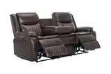Weston Espresso reclining console loveseat, angled view