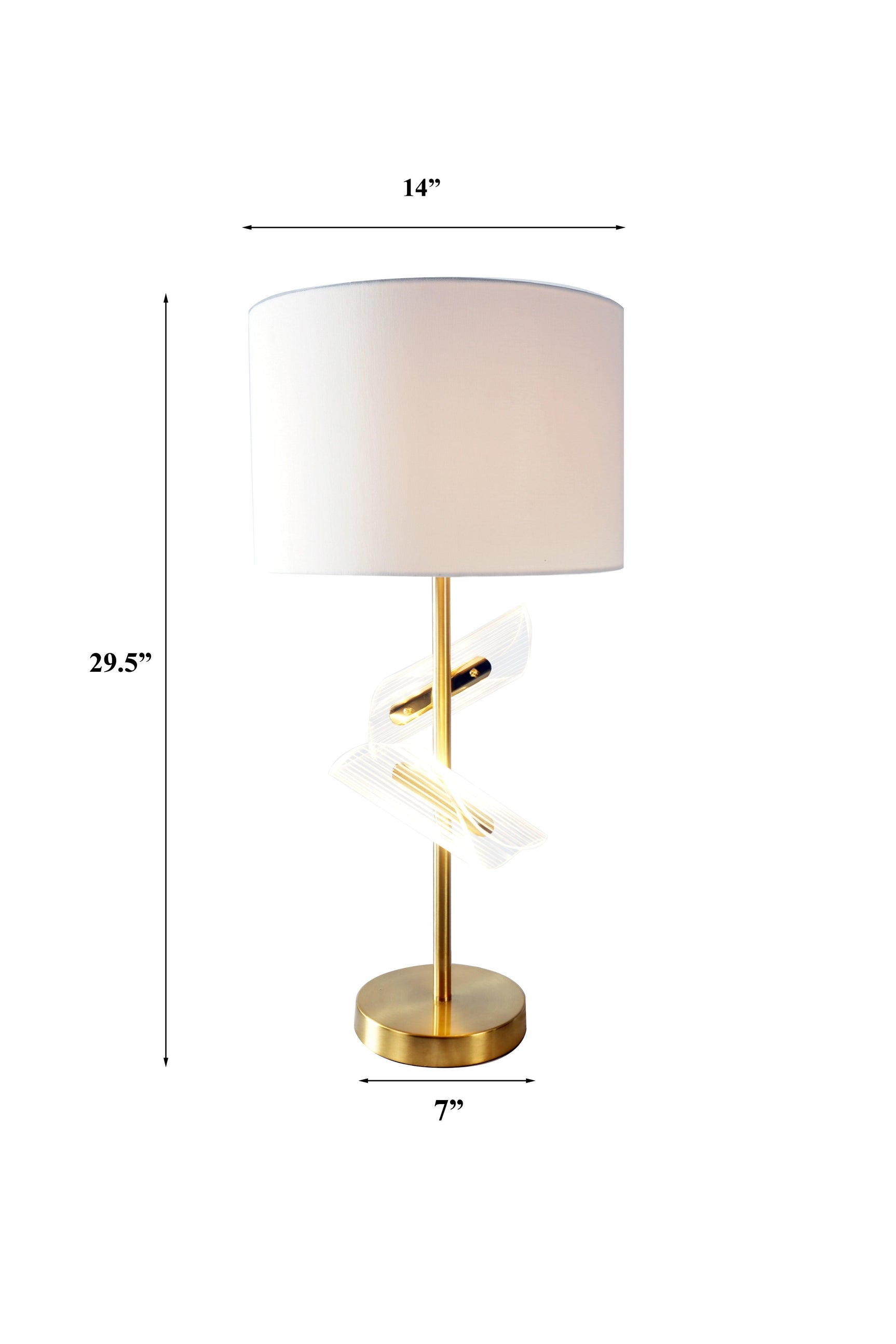 White gold metal modern textured ceramic frame table lamp side view
