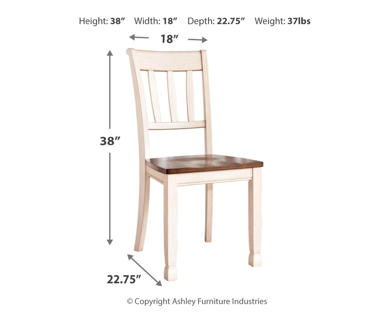 Detail view of Whitesburg side chair design