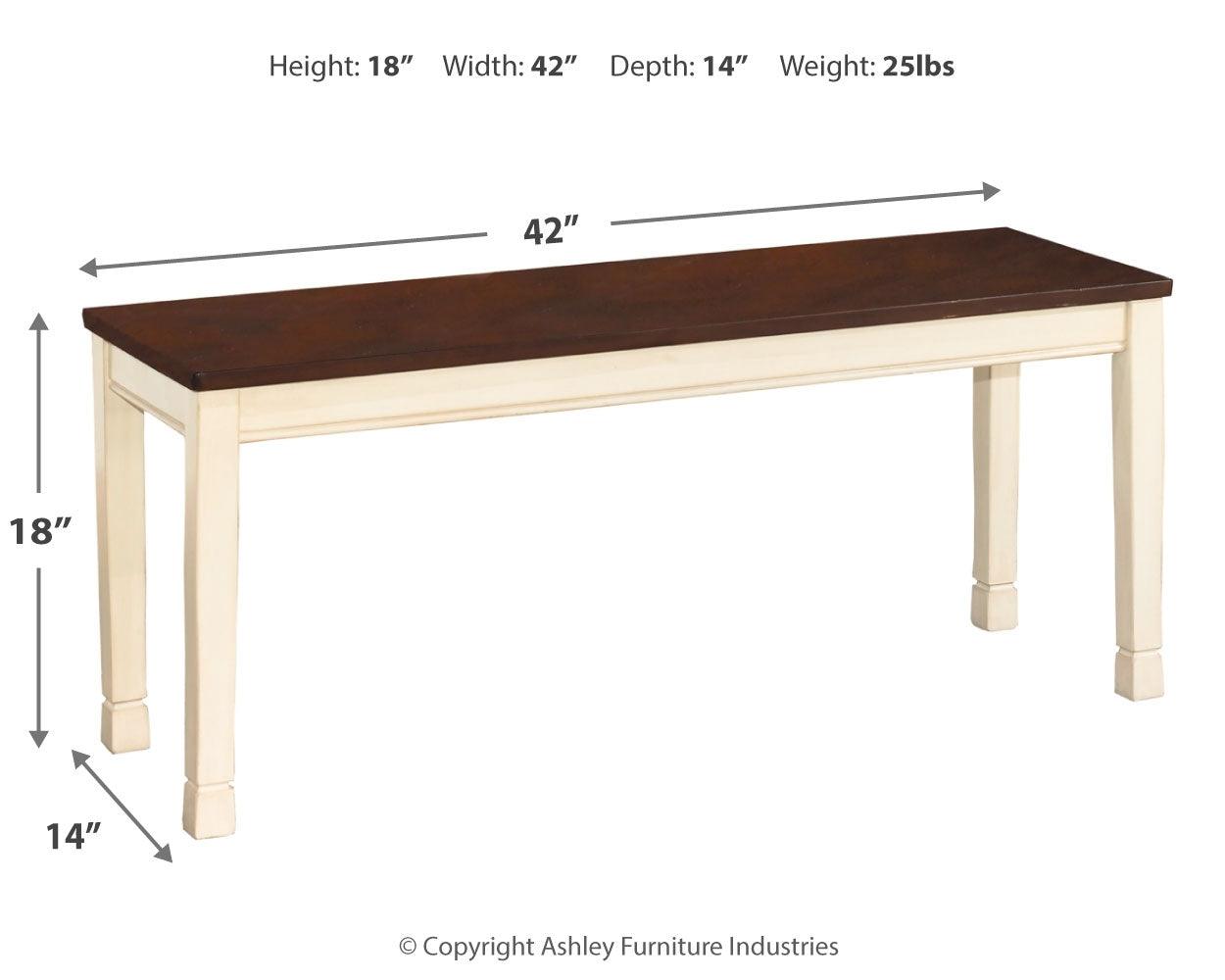 Main view of Whitesburg dining table with storage unit
