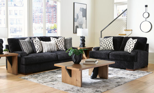 Whitmore Black Pearl Manor Sofa and Loveseat from Decor Furniture